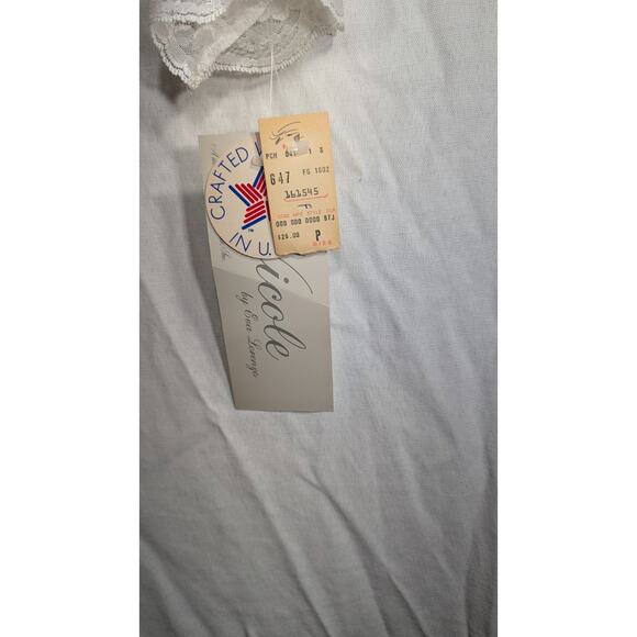 Vintage deadstock Nicole Womens Full Length Blush Nylon Belted Robe Sz SP Lace - Picture 9 of 9